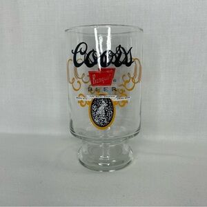 Vtg Coors Banquet Beer Pilsner Glass w/Footed Base  7”x4” 32 oz Bar Ware Brewery